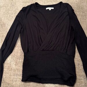 Z supply black long sleeve top with crunched up rouched bottom